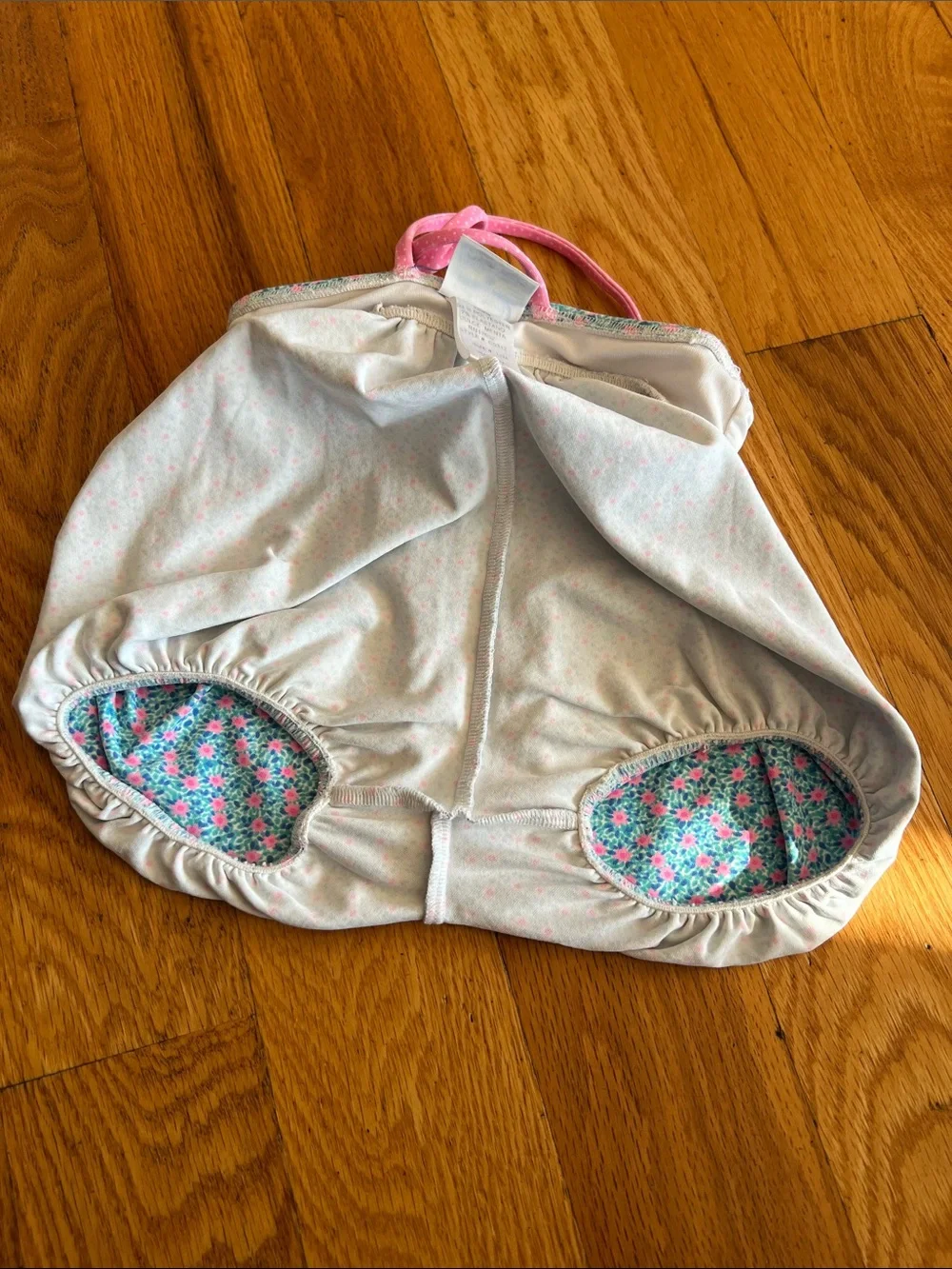 Florence Eiseman Floral Bubble Swim Suit with Flower Baby Girl Size 12 Month